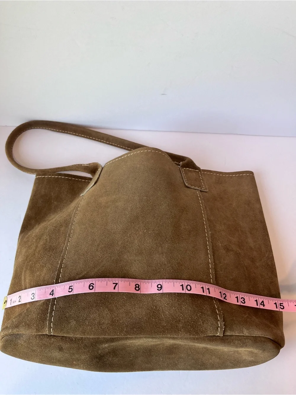 Brown Suede Leather Tote Bag